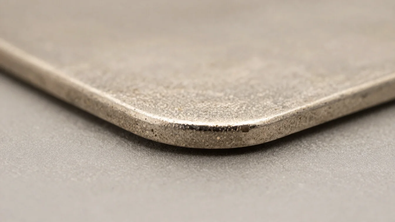 Macro photograph of a silver-toned metal surface with a precious